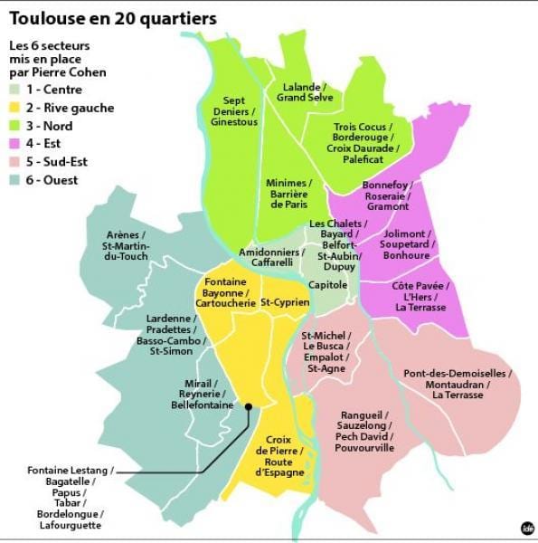 žemėlapis Tulūza arrondissement